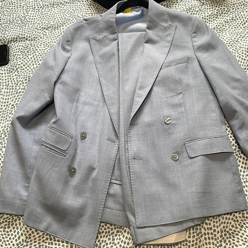 Moss London Slim Fit Baby Blue Suite